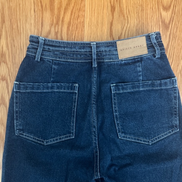 APIECE APART Merida Crop High Rise Jeans, Stone Wash Sz 2-4 - Picture 5 of 6